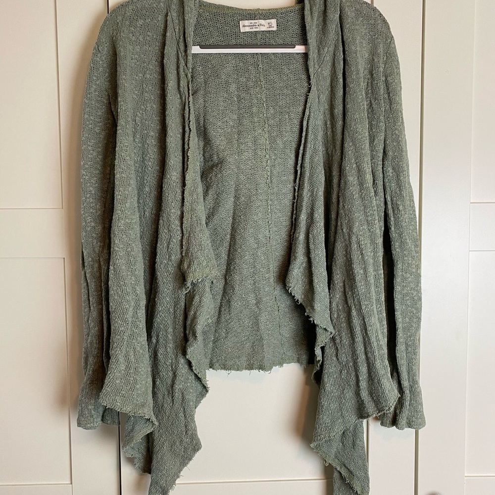 Olive Green Waterfall Cardigan